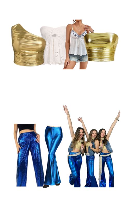 Donna And The Dynamos Costume, Dynamos Costume, Donna And The Dynamos, The Dynamos, Abba Outfits, Abba Costumes, Trio Costumes, Halloween Costumes For 3, Pretty Halloween Costumes