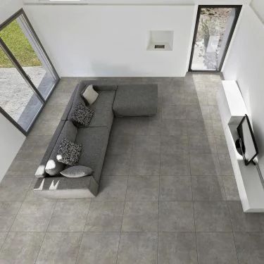 Gray Tiles & Silver Tiles - Backsplash & Floor Tiles | TileBar.com Tile Living Room, Mosaic Rugs, Matte Tile, Mosaic Floor Tile, Unglazed Porcelain, Floor Edging, Stone Look Tile, Grey Tiles, Commercial Flooring