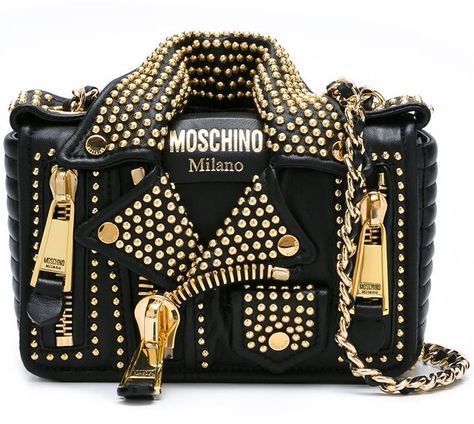 Moschino biker shoulder bag https://api.shopstyle.com/action/apiVisitRetailer?id=536286589&pid=uid2500-37484350-28 Moschino Bag, Moschino Bags, Novelty Bags, Burberry Handbags, Chanel Bags, Cute Bags, Chain Shoulder Bag, Shopping Tote, Chanel Handbags