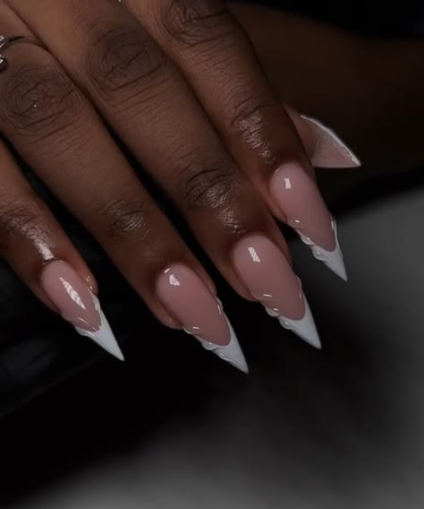 Stiletto French Tip, Beginner Nail Designs, Stilleto Nails Designs, Stiletto Nails Short, Nail Courses, Sassy Nails, Long Stiletto, London Nails, Stiletto Nails Designs