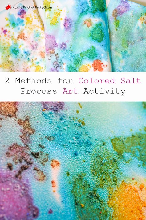 A Little Pinch of Perfect: Process Art: Colored Salt Painting For Kids-an easy way to create textured process art Salt Painting For Kids, Easy Art Activities, Colored Salt, Salt Art, Open Ended Art, Salt Painting, Food Art For Kids, Art Activity, Easy Art