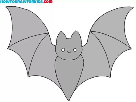 How to Draw a Simple Bat - Easy Drawing Tutorial For Kids How To Draw A Bat Easy, Simple Bat Drawing, Bats Simple Drawing, Bat Drawing Easy, Draw A Bat Easy, How To Draw A Bat, Simple Bat Drawing Tattoo Ideas, Easy Bat Drawing, Cute Bat Sketch