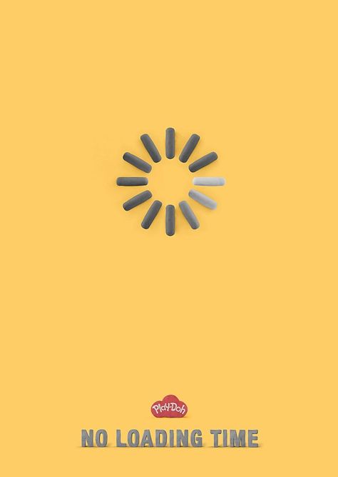 Print ad: Play-Doh: Loading Time Loading Symbol, Clever Marketing, Advertisement Illustration, Logos Photography, Logos Retro, Clever Advertising, Campaign Ideas, Creative Juice, Swipe File