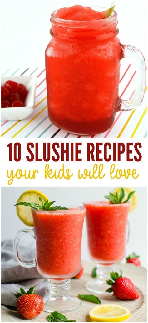 10 Yummy Slushie Recipes for Kids - Cold Drinks to Keep Them Cool Slushie Recipe For Kids, Slushy Recipes, Slushie Recipes, Pastina Recipes, Slushy Drinks, Kids Drinks, Slushie Recipe, Vegetarian Meals For Kids, Nutribullet Recipes