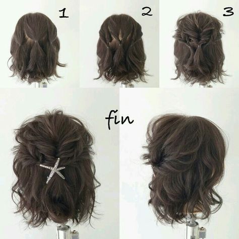 Peinados Fáciles Para Cabello Corto, Penteado Cabelo Curto, Hair Dos, Hair Day, Hair Updos, Up Hairstyles, Pretty Hairstyles, Summer Hairstyles, Hair Hacks