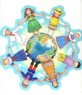 Saludos Cordiales!!!!!! Hola hola pensando en el 12 de octubre y la decoración busque algunas imágenes que nos puedan ayudar. Las fichas deben de editarse de acuerdo a cada país.  Espero les s… Five Themes Of Geography, Kids Around The World, World Globes, Cultural Diversity, World Crafts, People Of The World, Child Day, Green Day, Earth Day