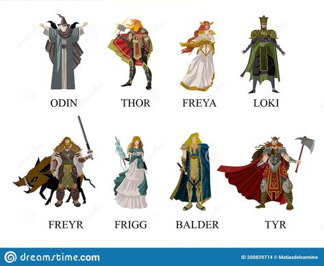 Illustration about Norse nordic mythology gods collection vector art. Illustration of hammer, deity, drawing - 200839714 Norse Goddess Names, Norse Mythology Gods, God Of Wars, Goddess Names, Norse Goddess, Mythology Art, Norse Mythology, Architecture Drawing, Thor