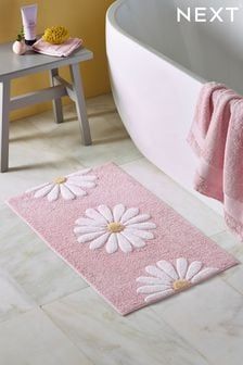 Bathmat Ideas Bathroom, Pink Bedroom Accessories, Pink Bathroom Rugs, Pink Bathroom Accessories, Tufting Diy, Flower Bath Mat, Pink Bathroom Decor, Cute Bath Mats, Pink Baths