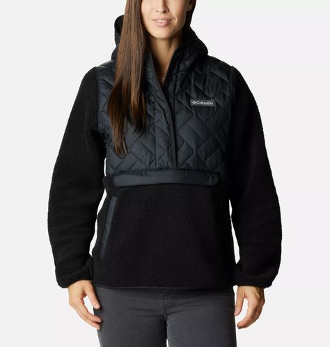 Black Clothes For Women, Patagonia Clothing, Sherpa Sweater, Black Fleece Jacket, Columbia Sweaters, Columbia Fleece, Columbia Jacket, Cozy Fits, Fleece Vest