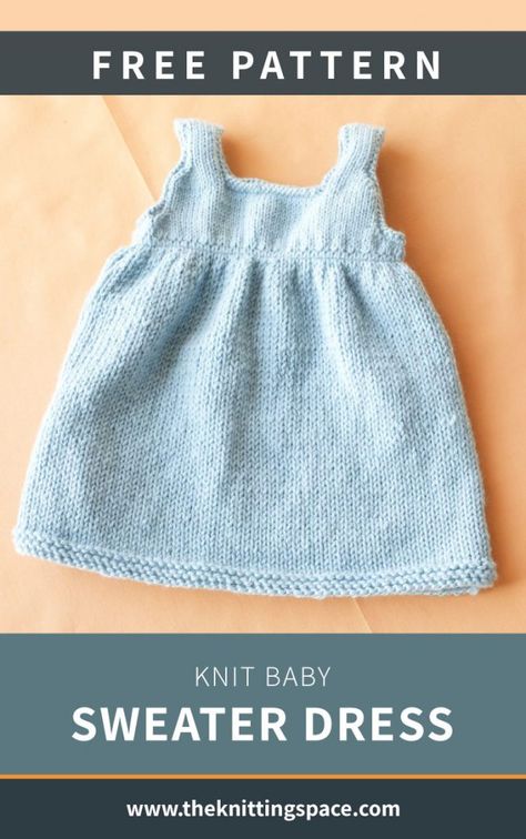 Baby Dress Patterns Knitting, Free Baby Sweater Knitting Patterns Newborns, Baby Dress Knitting Pattern, Easy Knit Baby Sweater, Baby Dress Knitting Pattern Free, Girls Knit Dress Pattern Free, Knit Baby Clothes Patterns Free, Knitted Baby Dresses Free Patterns, Free Baby Knit Patterns