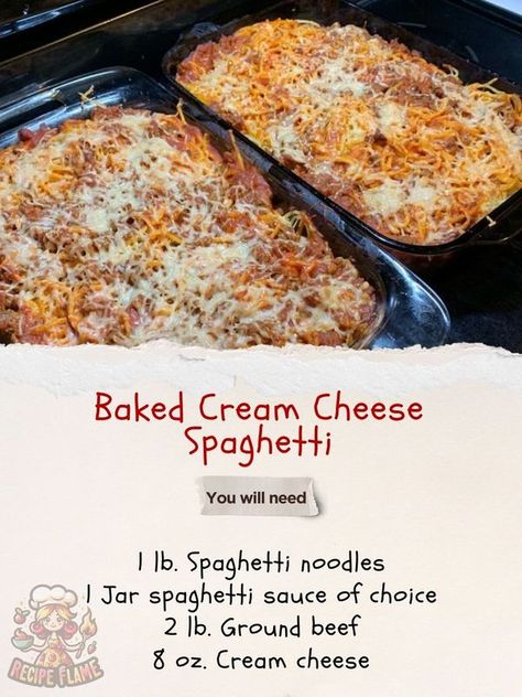 Spaghetti Pie With Cream Cheese, Creamy Baked Spaghetti With Cream Cheese, Baked Spagetti Recipe With Cream Cheese, Baked Cream Cheese Spaghetti Recipe, Cream Cheese Spaghetti Bake, Baked Cream Cheese Spaghetti Casserole, Baked Spaghetti Recipe With Cream Cheese, Chicken Spaghetti With Cream Cheese, Spagetti Casseroles Baked