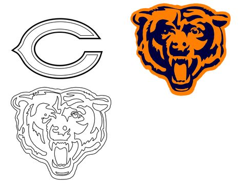 Chicago Bears Logo Tattoo Stencils Chicago Bears Tattoo Ideas, Chicago Bears Wedding Theme, Chicago Bears Tattoo, Chicago Bears Man Cave, Chicago Skyline Tattoo, Emblem Tattoo, Cnc Signs, Chicago Bears Svg, Chicago Bears Wallpaper