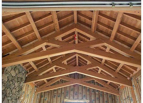 Good looking scissor trusses from Architectural Timber & Millwork Scissor Truss, Exposed Trusses, Truss Design, Mass Timber, Timber Frame Joinery, Roof Truss Design, Wood Truss, Timber Truss, Wooden Building