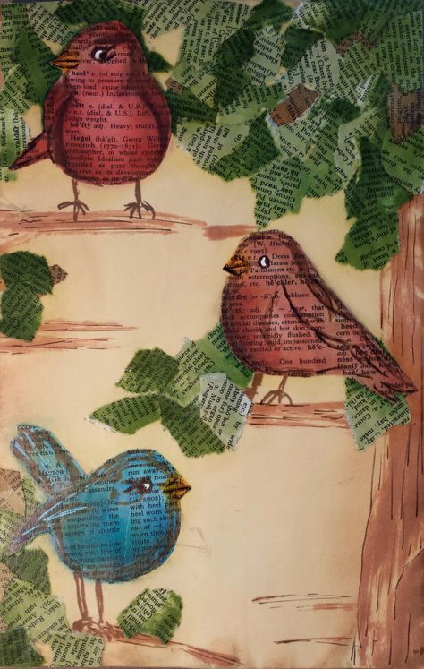 Bargain Birdies – StudioSeena Dina Wakley, Newspaper Art, Book Page Art, Amazing Crafts, Newspaper Crafts, Ranger Ink, Art Journal Ideas, Mixed Media Art Journaling, Mail Art