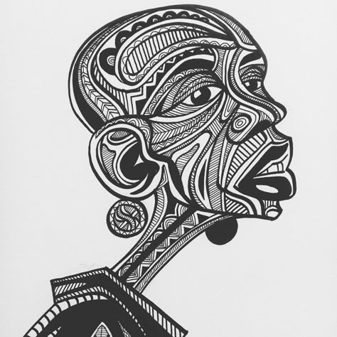 African Drawings Black Art Sketch, African Art Drawings, African Surrealism, African Drawings, Arte Peculiar, Afrique Art, Africa Art, Afro Art, Art Inspiration Painting