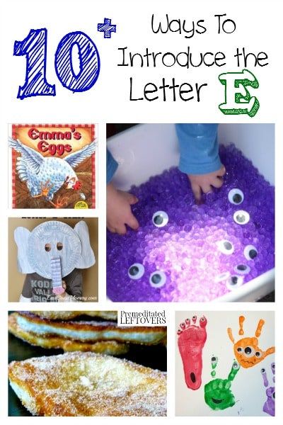 10 ways to introduce the letter E to your child through fun games and activities, crafts, books, printables, and food. Letter E Sensory Bin Ideas, Letter E Sensory Activities, Letter E Sensory Bin, Alphabet Lesson Plans, Letter E Activities, Letter E Craft, Developmental Activities, Craft Activities For Toddlers, Alphabet Letter Activities