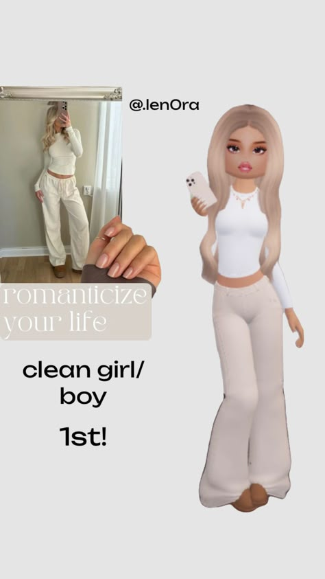 clean girl/boy Clean Girl Dti Outfits, Dti Roblox Taylor Swift, Clean Girl Dress To Impress Roblox Game, Dti Codes, Preppy Hairstyles, Roblox Dress, Birthday Presents For Friends, Dti Hacks, Simple Bedroom Design