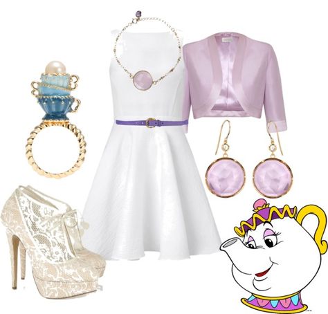 "Mrs. Potts" by cheshirehatter ❤ liked on Polyvore Disney Dapper Day, Mood Bored, Mrs Potts, Disney Bounding, Dapper Day, Disney Beauty And The Beast, Vintage Gowns, Disney Outfits, Beauty And The Beast