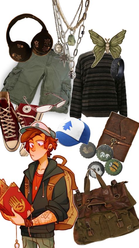 Fall Aesthetic Outfit, Artsy Outfit, Dipper Pines, Ghost Hunting, Fashion Design Drawings, School Fits, Dream Boy, Gremlins, Gravity Falls