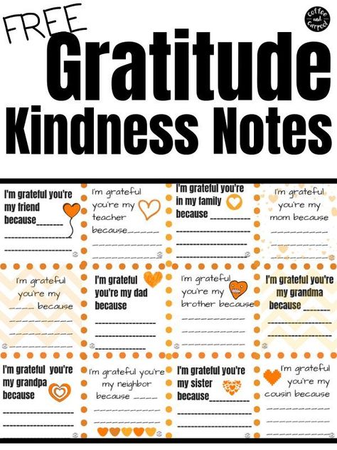 These gratitude notes are printables perfect for helping kids focus on what they're thankful for this November (although these gratitude notes are also perfect for anytime of the year). Tell your family, friends and teachers why you're thankful for them and spread some kindness this fall. #kindness #kindnessactivities #kindnessactivitiesforkids #fallactivities #Thanksgiving #Thanksgivinggratitude #gratitude #thankful #teachkidstobegrateful #printables Thankful November Challenge Kids, Attitude Of Gratitude Activities, Carnival Stalls, Gratitude Ideas, Teaching Gratitude, Kindness Notes, Help Kids Focus, Gratitude Thankful, Gratitude Notes