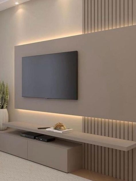 Basic Tv Unit, Gypsum Tv Wall Design, Rack Minimalista, Wallpaper Behind Tv, Wall Decor Living Room Modern, Flat Decor, House Ceiling Design, Modern Sofa Designs, Small Living Room Decor