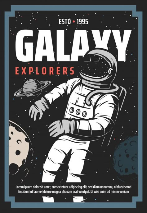 Space Exploration Illustration, Retro Galaxy, Retro Space Posters, Astronaut Illustration, Automotive Logo Design, Astronomy Poster, Space Icons, Pizza Art, Promotion Design