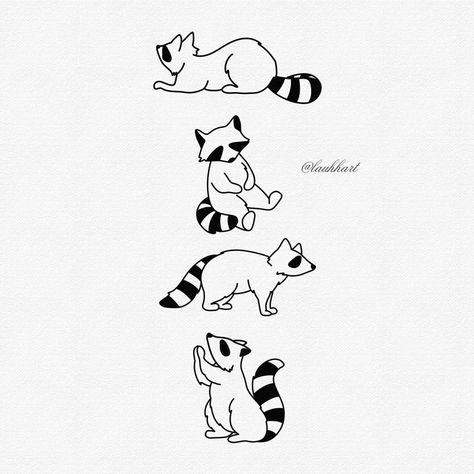 Small Raccoon Drawing, Animal Tiny Tattoo, Raccoon Line Tattoo, Mini Raccoon Tattoo, Raccoon Flash Tattoo, Small Raccoon Tattoo Simple, Fine Line Raccoon Tattoo, Cartoon Raccoon Tattoo, Raccoon Outline Tattoo