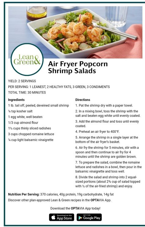 Air Fryer Popcorn, Medifast Recipes, Lean Protein Meals, Healthy Popcorn, Lean And Green, Popcorn Shrimp, Lean And Green Meals, Shrimp Salad, Health Journey