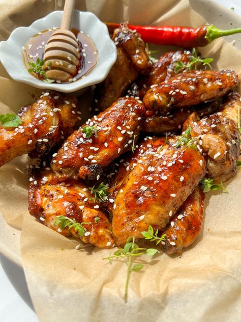 Honey Bbq Chicken Bites, Honey Barbecue Cauliflower Wings, Honey Barbecue Chicken, Honey Bbq Wings Recipe, Honey Barbecue Chicken Wings, Easy Home Cooked Meals, Honey Garlic Wings, Honey Bbq Chicken Wings, The Modern Nonna