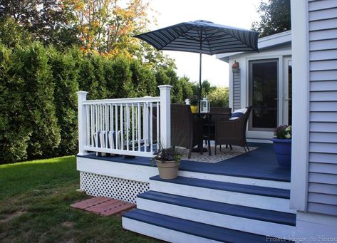 Deck Colours, Behr Deckover, Navy Blue Deck, Pergola Covers, Vinyl Decking, Patio Paint, Beach Stairs, Backyard Decks, Vinyl Deck