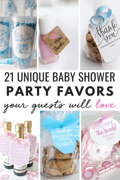 21 ideas for baby shower thank you gifts and favors. A ton of DIY gift ideas for your baby shower guests and hostess! Unique Baby Shower Party Favors, Diy Baby Shower Favors, Baby Shower Favor Ideas, Perlengkapan Bayi Diy, Baby Shower Favours For Guests, Baby Shower Gifts For Guests, Baby Shower Thank You Gifts, Baby Shower Favors Diy, Shower Party Favors