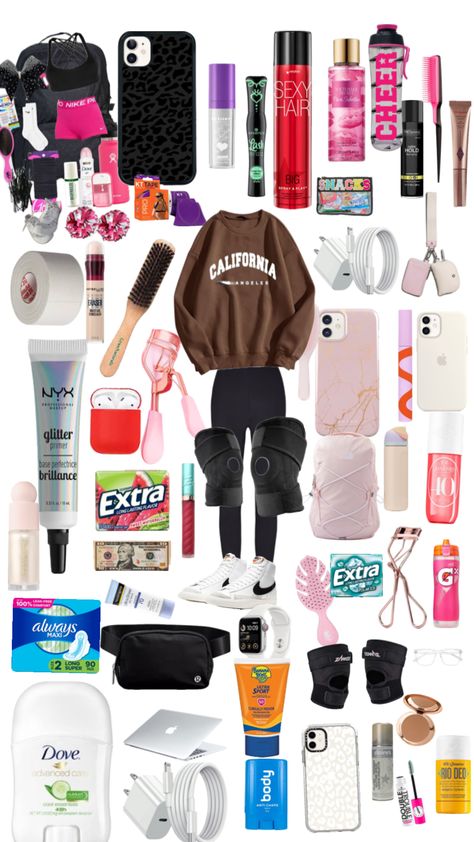 #cheer #𝓭𝓮𝓼𝓮𝓶𝓫𝓮𝓻 #cheer What To Have In Your Cheer Bag, Wrestling Diet, Comp Cheer, Cheer Accessories, Nyx Glitter Primer, Wrestling Workout, Preppy School Supplies, Cheer Competition, Lilly Pulitzer Outfits