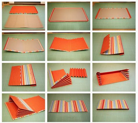 Paper Accordion, Folder Diy, Accordion Folder, Diy Mini Album, Recipe Card Holders, Receipt Organization, Letter Organizer, Paper Folder, Cardboard Design