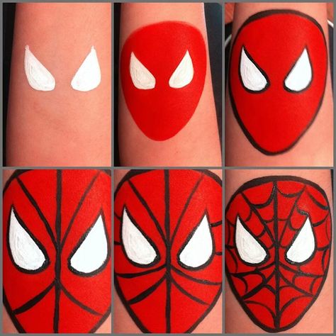 Spider Man Face Paint Easy, Easy Spiderman Face Paint, Kids Face Painting Easy, Spider Man Face Paint, Face Paint Easy, Superhero Face Painting, Spider Man Face, Easy Face Painting Designs, Face Painting Tips