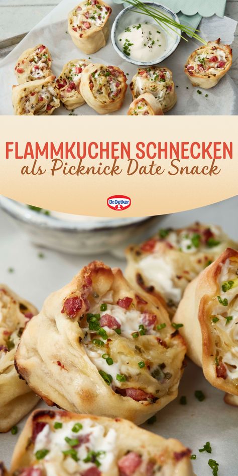 Die Flammkuchen-Schnecken sind einfach und schnell gemacht. Ideal als knuspriger Party-Snack oder mit knackigem Salat ein schnelles Abendbrot. Dr. Oetker Rezepte, Zahnstocher Häppchen, Zahnstocher Fingerfood, Picknick Ideen, Picknick Snacks, Picknick Rezepte, Picknick Essen Ideen, Picknick Ideen Rezepte, Picknick Essen, Mini Essen, Fingerfood, Fingerfood Ideen, Fingerfood Rezepte, Snacks für unterwegs, Snacks zum Mitnehmen, Snacks herzhaft, Picknick Date Ideen, Sommer Date, Flammkuchen Schnecken American Buffet Food Party Ideas, Snacks Party Ideas, Party Snacks Finger Foods, Finger Food Snacks, Finger Food Party, Picnic Treats, Fancy Snacks, Picknick Snacks, Appetizers Finger Foods