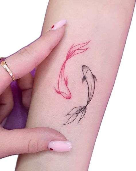 Koi Fish Tattoo Design, Coy Fish Tattoos, Fish Tattoo Design, Koi Tattoo Design, Minimalistic Tattoo Ideas, Minimalistic Tattoo, Hand Tattoos For Girls, Koi Tattoo, Koi Fish Tattoo