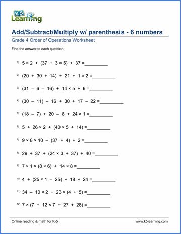 Grade 4 Order of Operations Worksheet Bodmas Worksheets, Order Of Operations Worksheet, Pemdas Worksheets, Grade 5 Math Worksheets, Reto Mental, Integers Worksheet, Free Worksheets For Kids, Nice Houses, Geography Worksheets