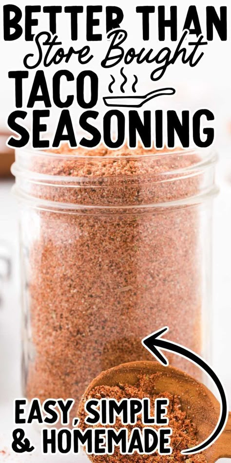 Taco Tuesday just got even better with this homemade taco seasoning recipe full of rich and flavorful spices. Diy Wooden Spice Rack, Taco Seasoning Mix Recipe, Taco Seasoning Ingredients, Homemade Seasoning Mixes, Homemade Taco Seasoning Recipe, Taco Seasoning Mix, Homemade Dry Mixes, Taco Seasoning Recipe, Homemade Spice Mix