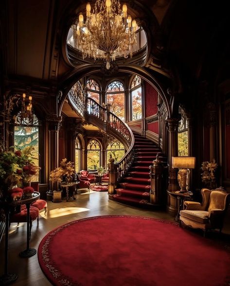 Vampire House, Mansion Aesthetic, Victorian Home Decor, Victorian Interiors, Fantasy Homes, Mansion Interior, Gothic Decor, Dream House Interior, Gothic House