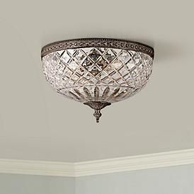 Crystorama Majestic English Bronze 12" Wide Ceiling Light Modern Day Farmhouse, Photos Luminaries, Barndominium Homes, Paint Colors Sherwin Williams, Bronze Ceiling Lights, Hallway Light, Overhead Light, Crystal Dishes, Star Ceiling