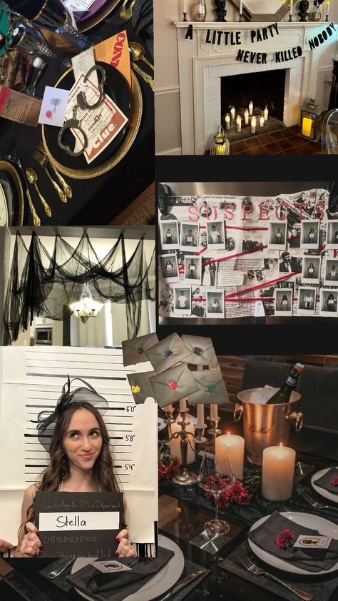 Clue Party Themes, Traitors Themed Party, Cluedo Party Ideas, Clue Themed Dinner Party, Clue Party Decorations, Clue Party Theme, Clue Dinner Party, Whodunnit Party, Clue Decorations