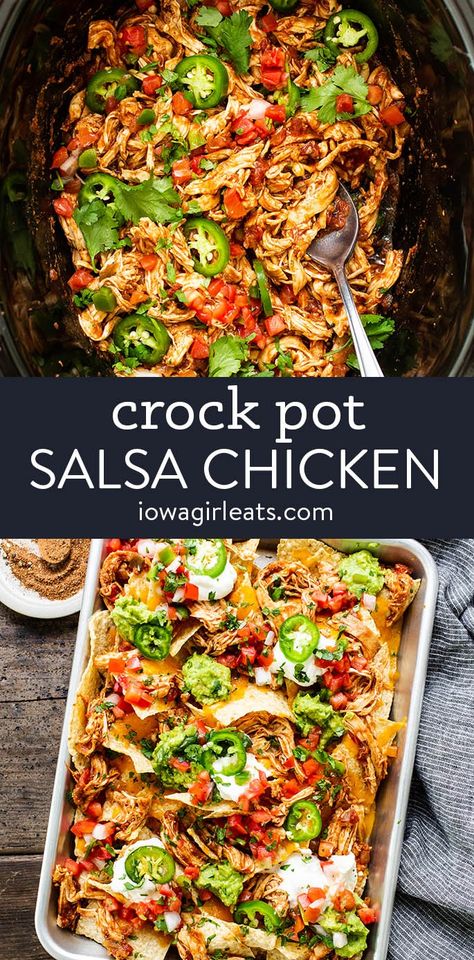 Crock Pot Salsa Chicken - Juicy, Tender, and No-Fuss Chicken Nachos Crockpot, Crock Pot Salsa Chicken, Crock Pot Salsa, Salsa Chicken Crockpot, Chicken Salsa, Slow Cooker Salsa Chicken, Family Meal Prep, Chicken Taco Seasoning, Chicken Tacos Crockpot