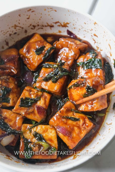 Braised Tofu, Vegetarian Oyster Sauce, Ceviche Recipe, How To Press Tofu, Tofu Dishes, Vegan Asian, Tofu Recipes, Stir Fries, Satisfying Food