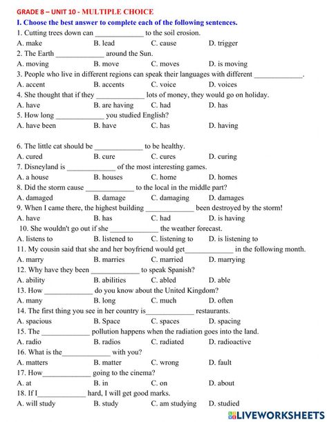 English Worksheet, English Test, Class 8, English As A Second Language (esl), Grade 8, Grade 6, English As A Second Language, English Writing, Forgot My Password