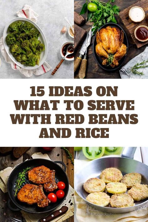 If you are trying to figure out sides for red beans and rice you are gonna love our list of Southern ideas. These are the sides that we like to eat. Rice Recipes Side, Red Bean And Rice Recipe, Red Beans Recipe, Southern Collard Greens, Red Beans N Rice Recipe, Balsamic Glazed Chicken, Riced Veggies, Red Beans And Rice, Rice Side