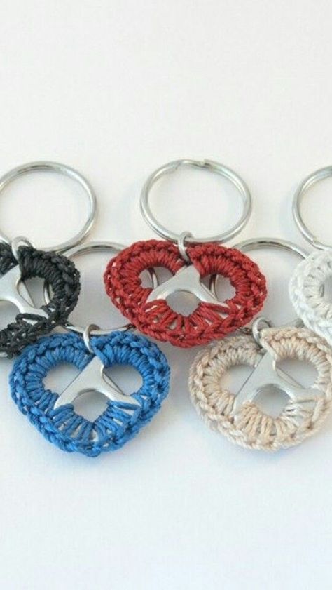 Discover The Magic Of Crochet Keychains With Opening Rings | Craft Your Own Masterpieces Ringpull Craft, Pop Top Crafts, Pop Can Tabs, Soda Tab Crafts, Tab Crafts, Can Tab Crafts, Soda Can Tabs, Pop Tab Crafts, Soda Tab