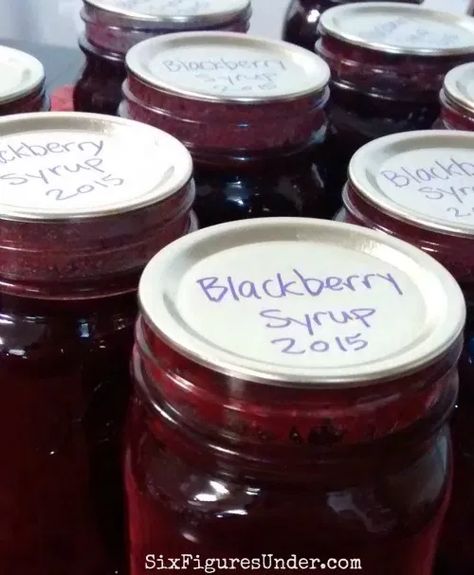 Blackberry Juice Recipes, Blackberry Syrup Recipe, Canning Syrup, Canning Blackberries, Homemade Jams, Syrup Recipes, Blackberry Syrup, Canning Fruit, Blackberry Recipes