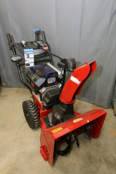 New Toro 24" Power Max e24 two-stage snow blower Model #39925 with three Toro L108 60-volt batteries and charger. Runs and operates. Pickup only. Snow Blowers, Snow Removal, Snow Blower, Batteries, Auction, Quick Saves