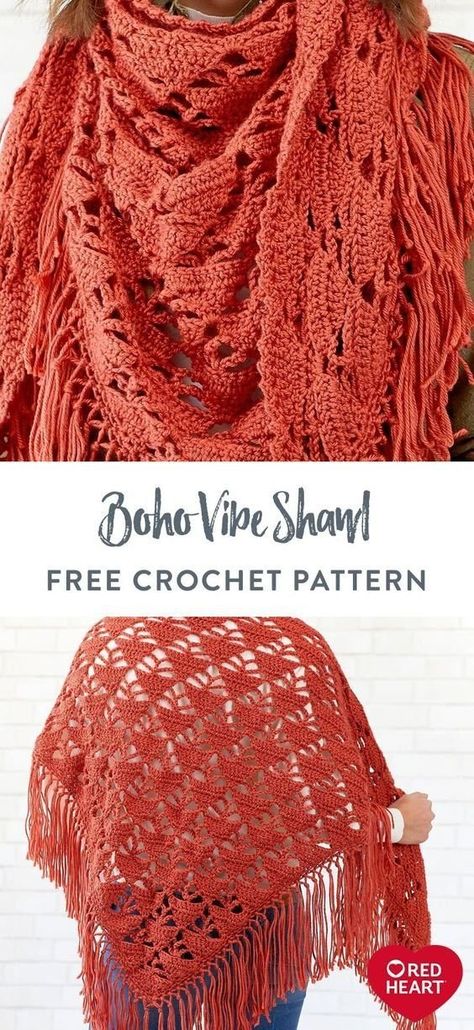 Red Heart Crochet Patterns, Garter Stitch Scarf, Crochet Cowls, Crochet Shawl Pattern, Boho Shawl, Crochet Geek, Crochet Shawl Pattern Free, Easy Crochet Patterns Free, Shawl Crochet