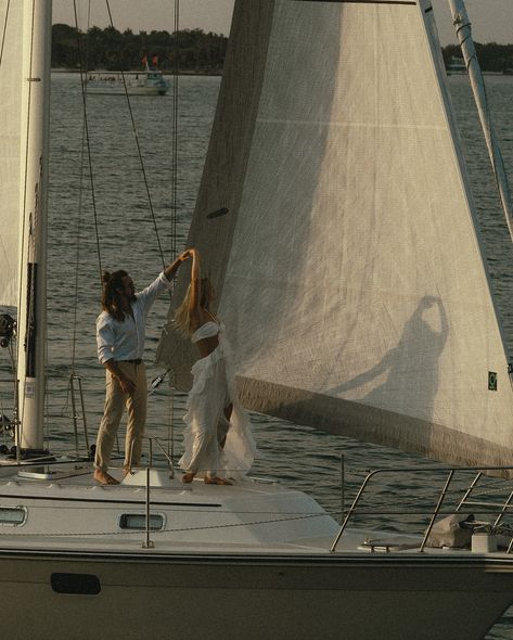 lovers lost at sea • • • photos taken by the talented @jesswilliamsphotography & edited by me (@kayleemelanconphoto) 💕 • • 🏷️sailboat photoshoot, cinematic photoshoot, visual poetry, sail, sailboat, documentary photographer, #sailboatphotoshoot #floridaphotographer #tampaphotographer #stpeteweddingphptographer #tampaweddingphotographer #destinationweddingphotograoher #stpetephotographer #film #visualpoetry #cinematicphotographer #floridaweddingphotographer #authenticlovemag #dirtybootsa... Skydiving Wedding, Sailboat Photos, Sailboat Wedding Photos, Sailboat Photoshoot, Sailboat Couple Photography, Photoshoot Cinematic, Cinematic Photoshoot, Wedding Boat, Sailboat Wedding